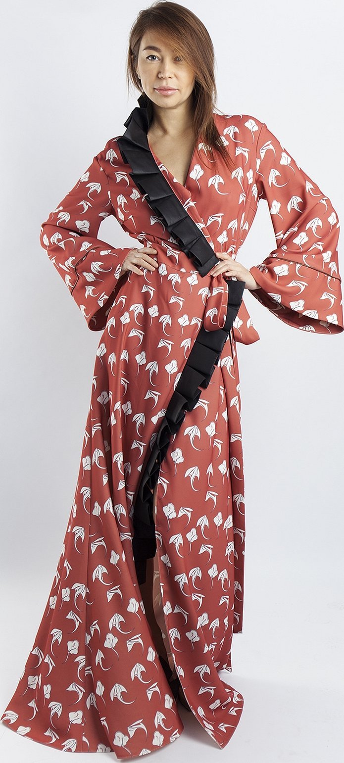 Длинный кимоно фурисодэ