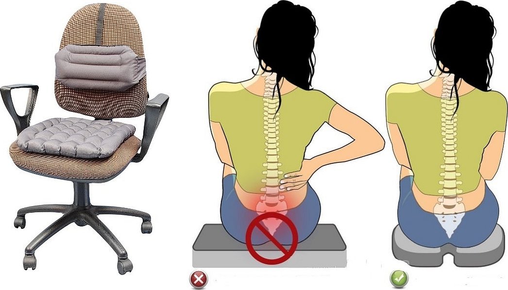 Ортопедическая подушка для сидения на стул для поясницы