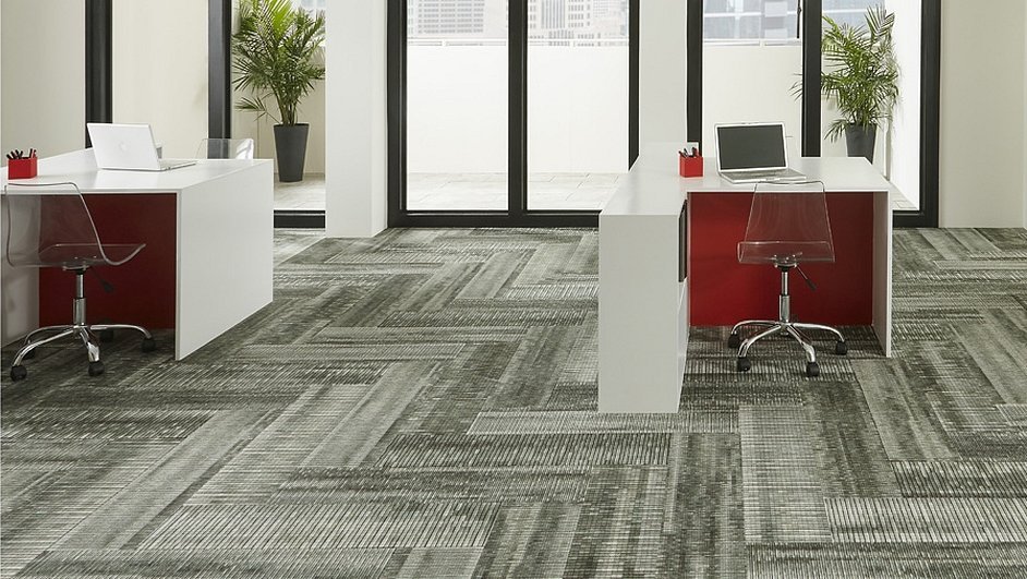 Ковровая плитка rus carpet tiles cuba line в интерьере