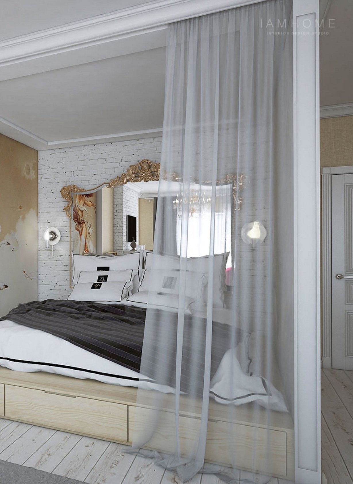 Спальня в стиле скандинавская классика