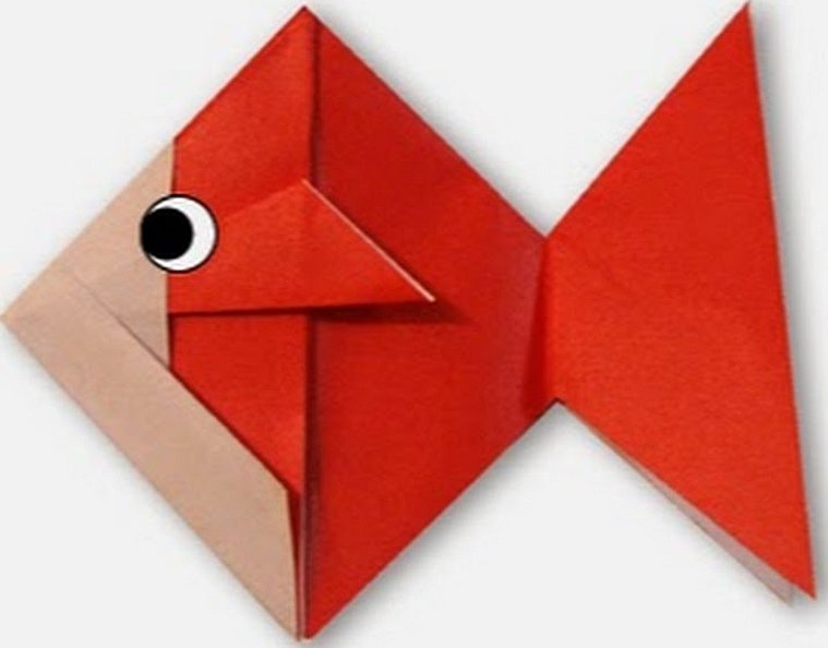Оригами из бумаги рыбка схема для начинающих