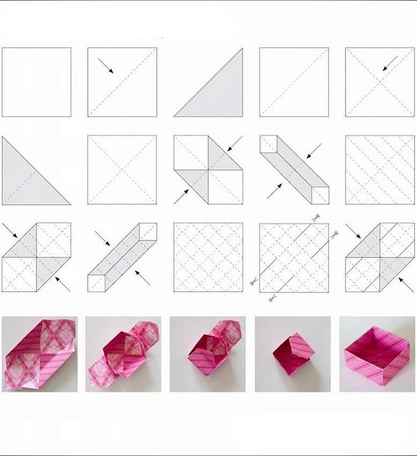 Оригами из бумаги схемы коробочка