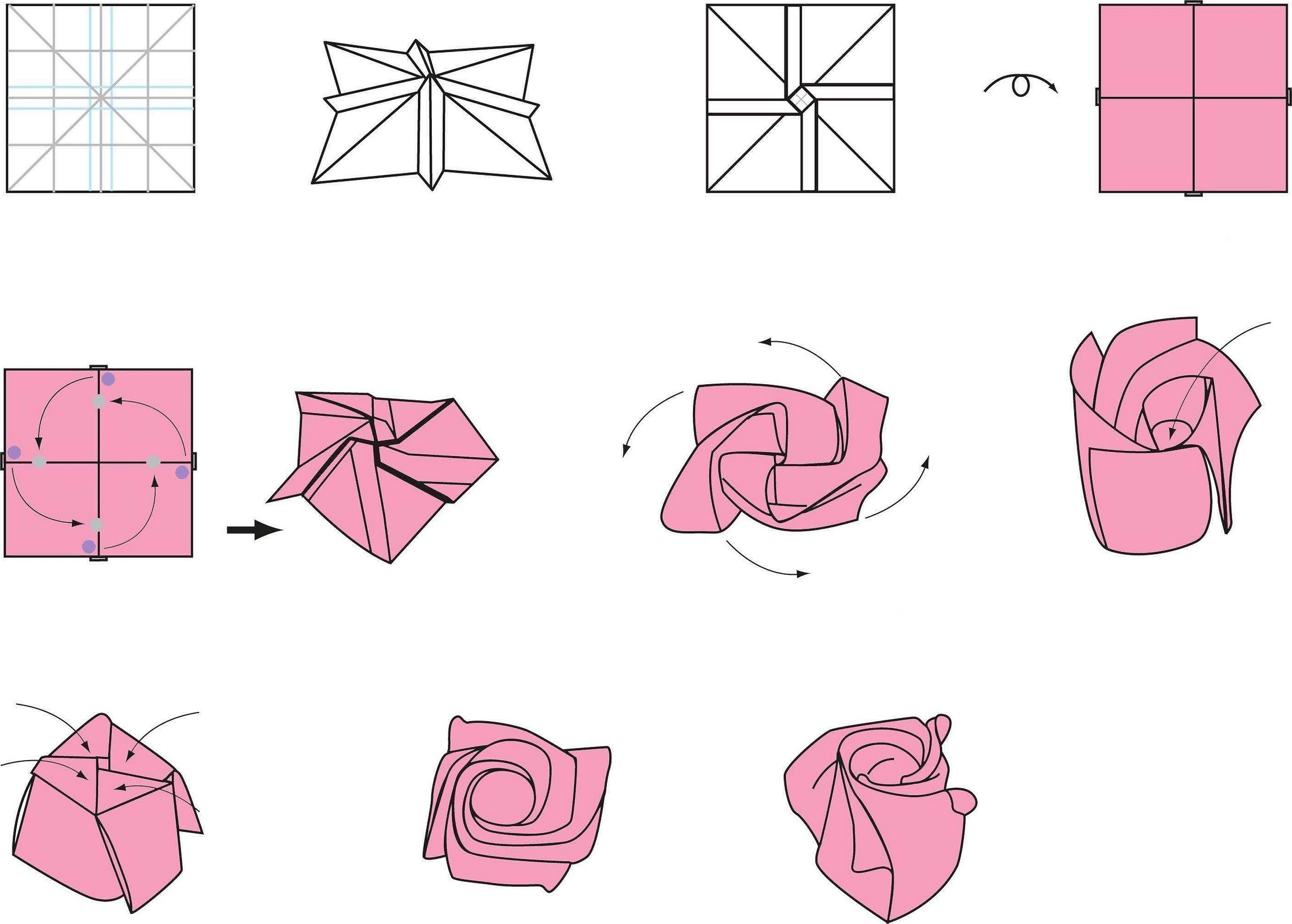Оригами цветов поэтапно