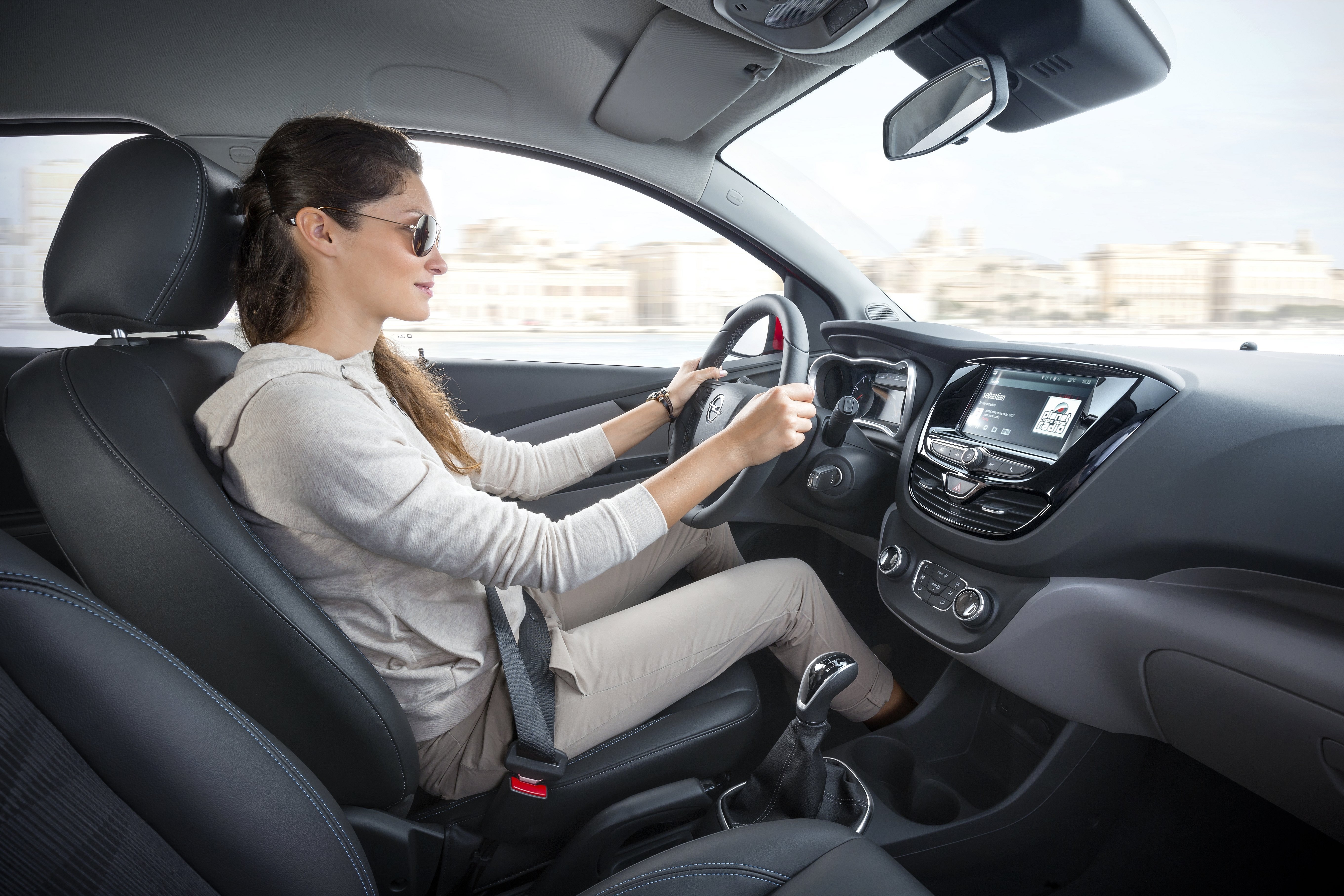 Woman driving a car