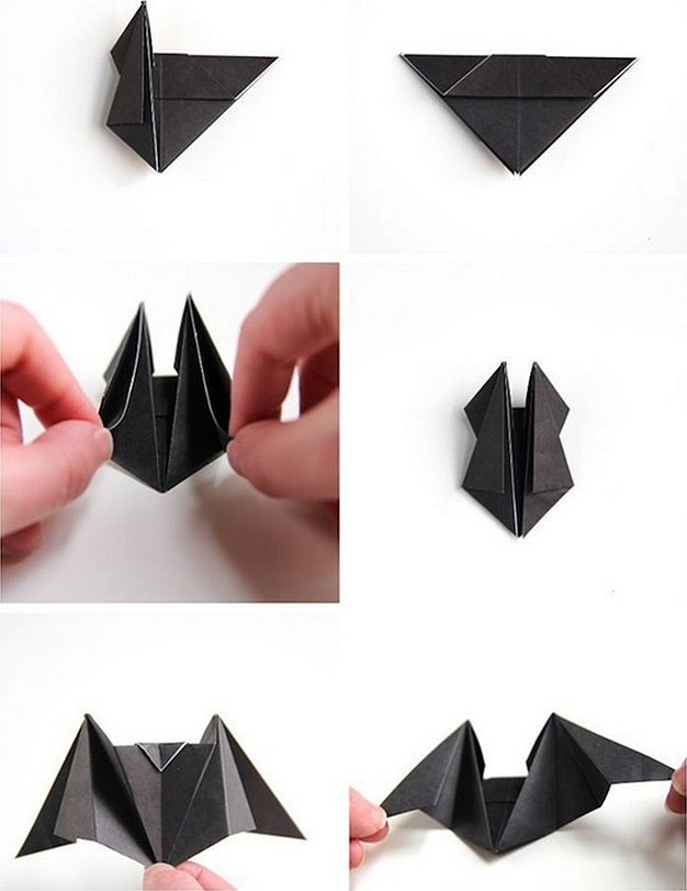 Летучая мышь из бумаги оригами