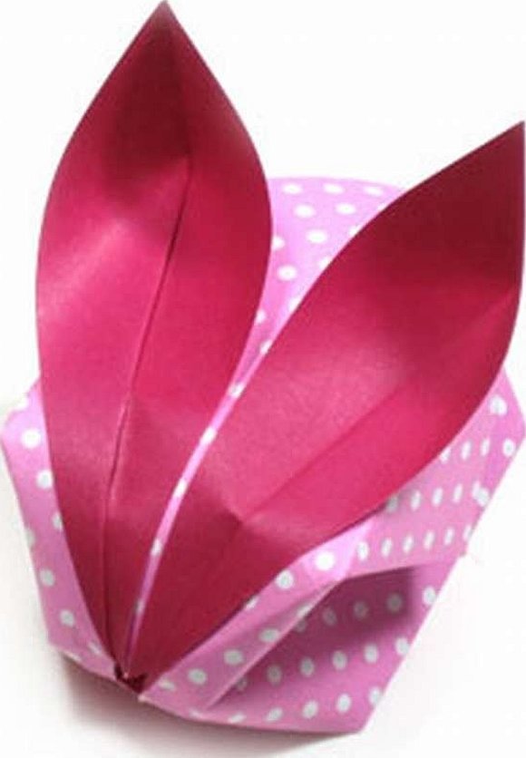 Оригами из бумаги тюльпан