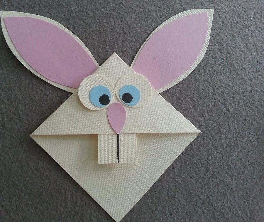 Поделка закладка из бумаги заяц