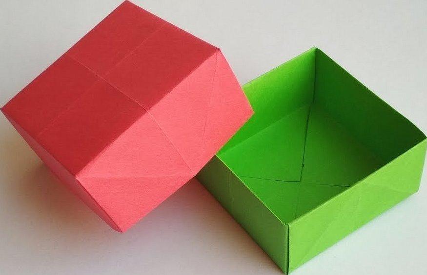 Коробочка без клея. Оригами коробочка. Коробочка из бумаги без клея. Оригами 14 на 14 см.