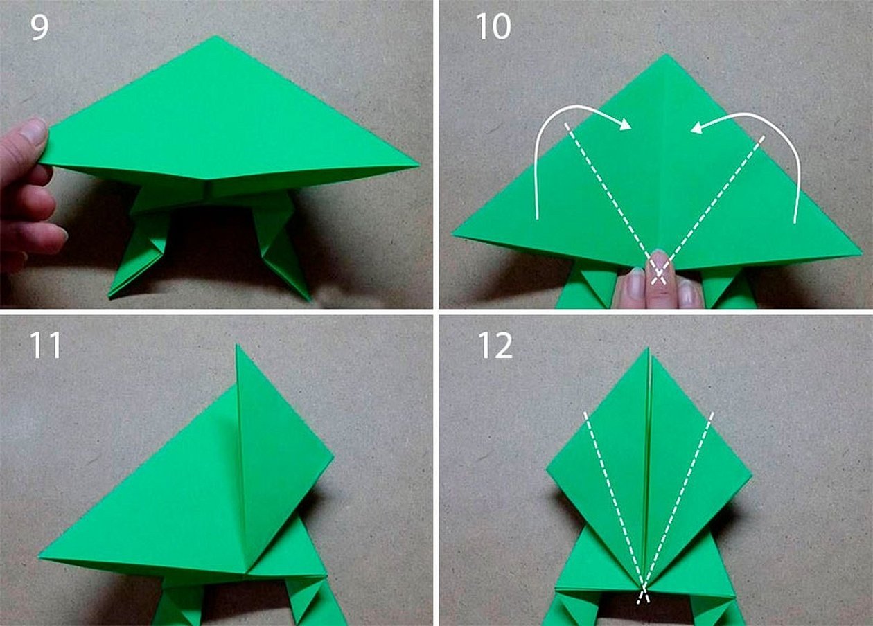 Прыгающая лягушка из бумаги пошаговая