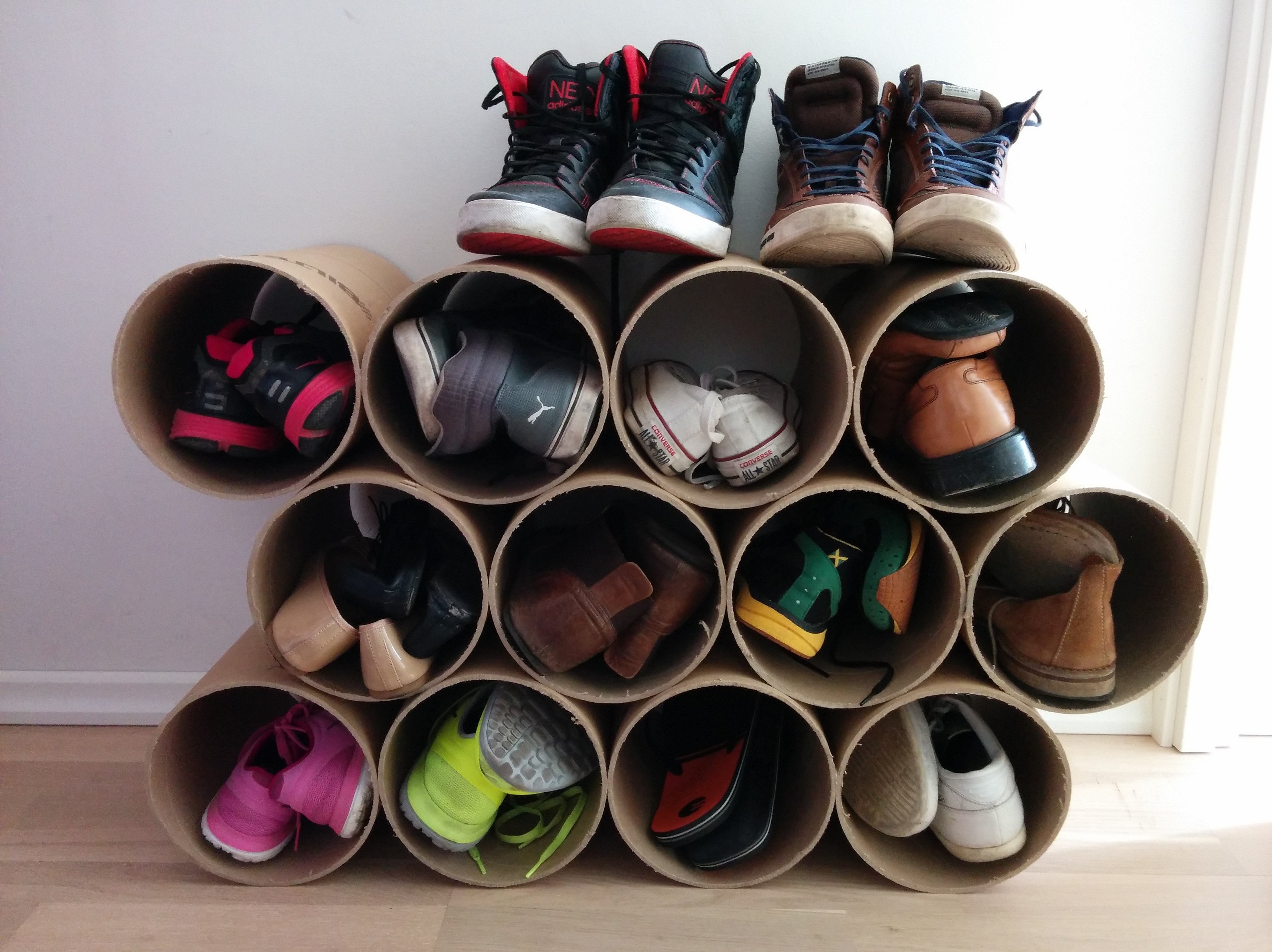 Полка для обуви из подручных материалов