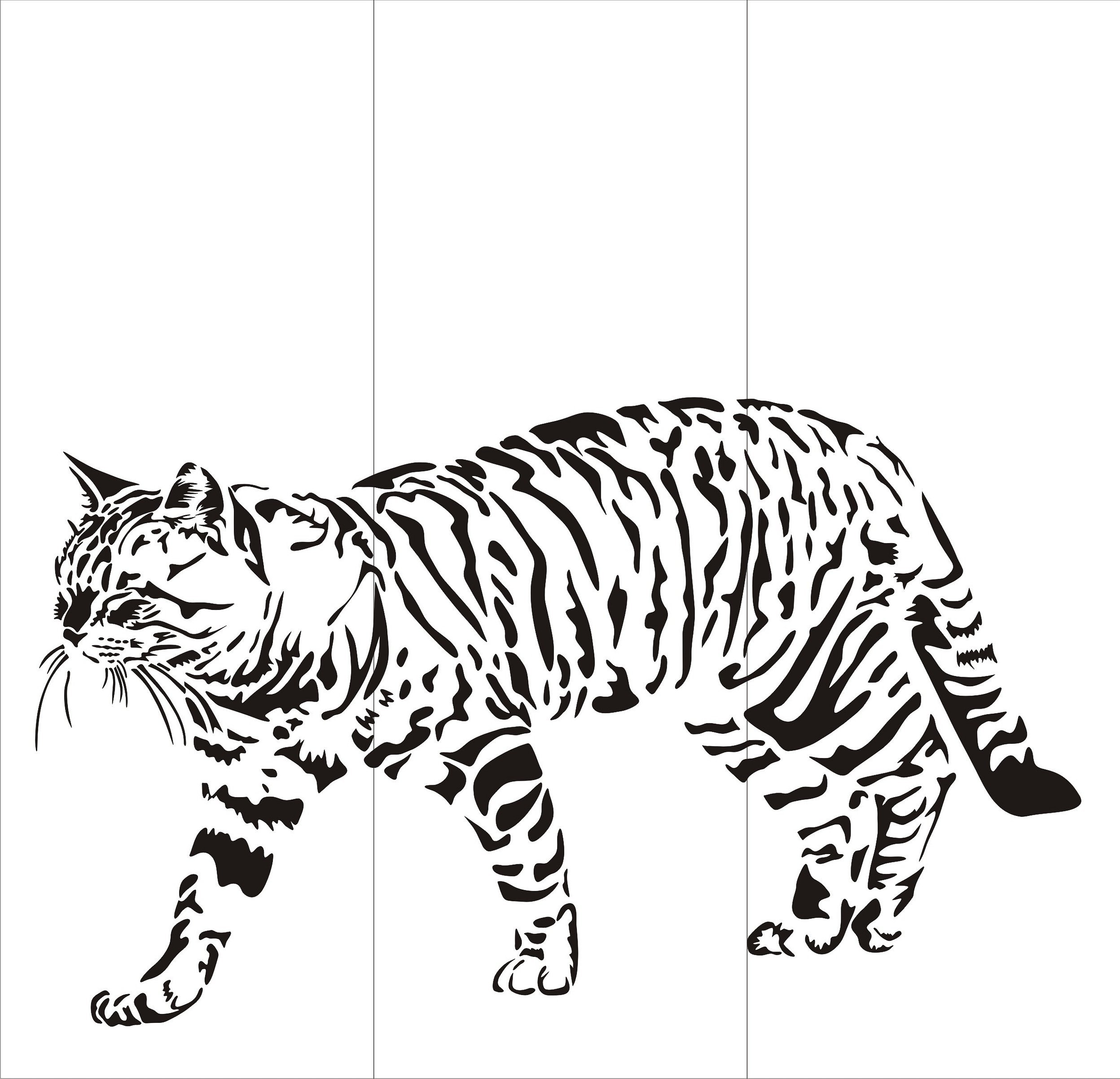 Бенгальский тигр контурно