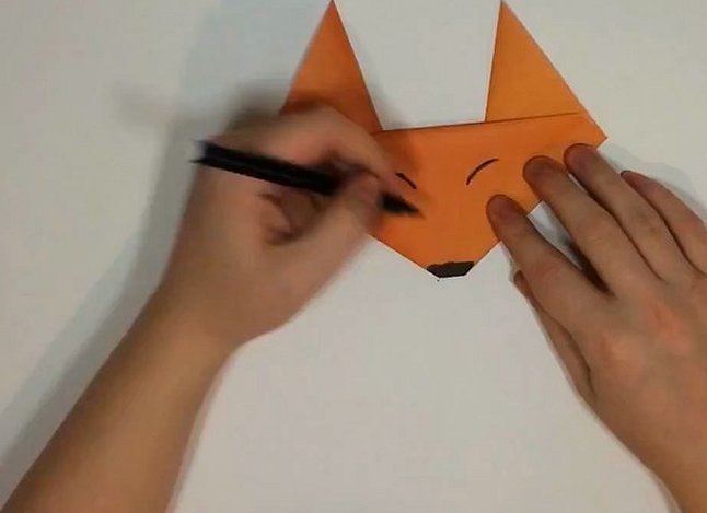 Оригами лиса из бумаги
