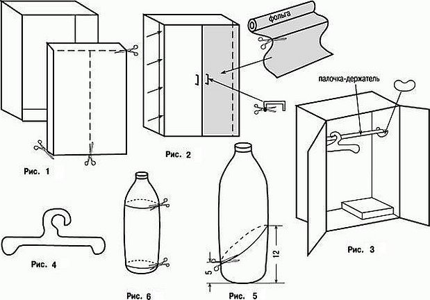 Шкаф из картона своими руками для кукол схемы