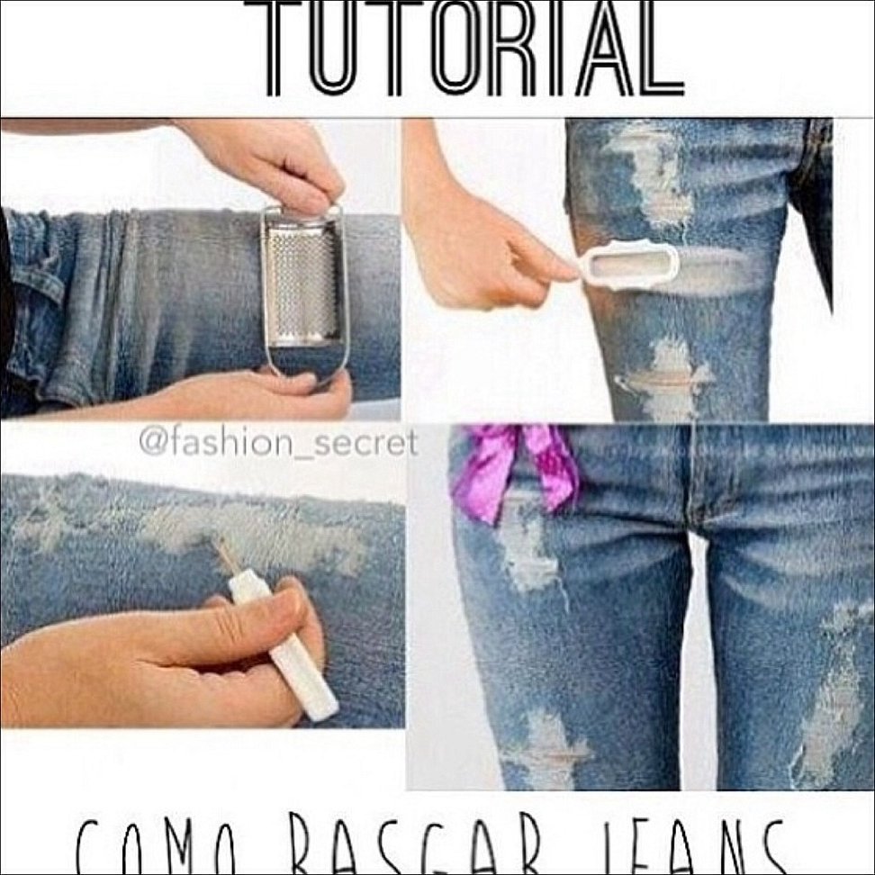 Как сделать потертости на джинсах своими руками