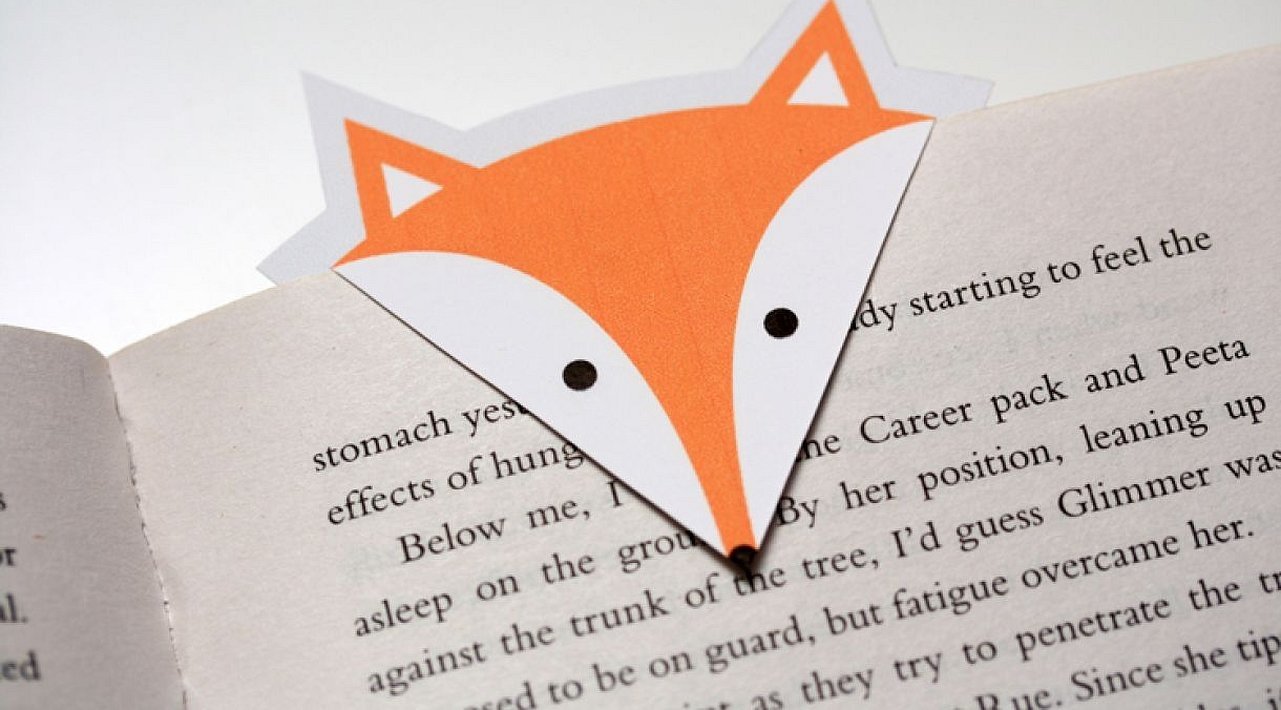 Оригами из бумаги закладки для книг лиса