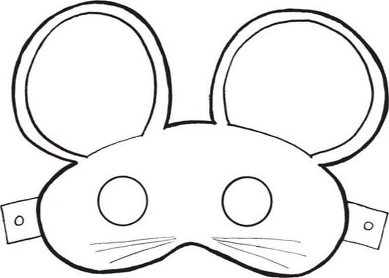 Трафарет маски мышки для лица из бумаги