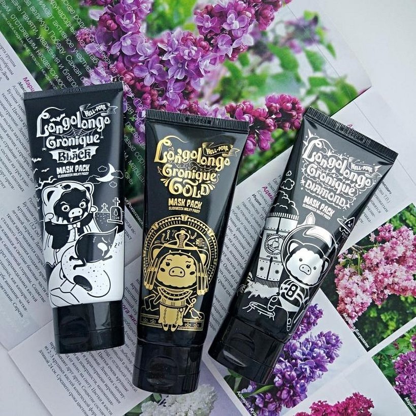 Elizavecca маска пленка золотая hell pore longolongo gronique gold mask pack