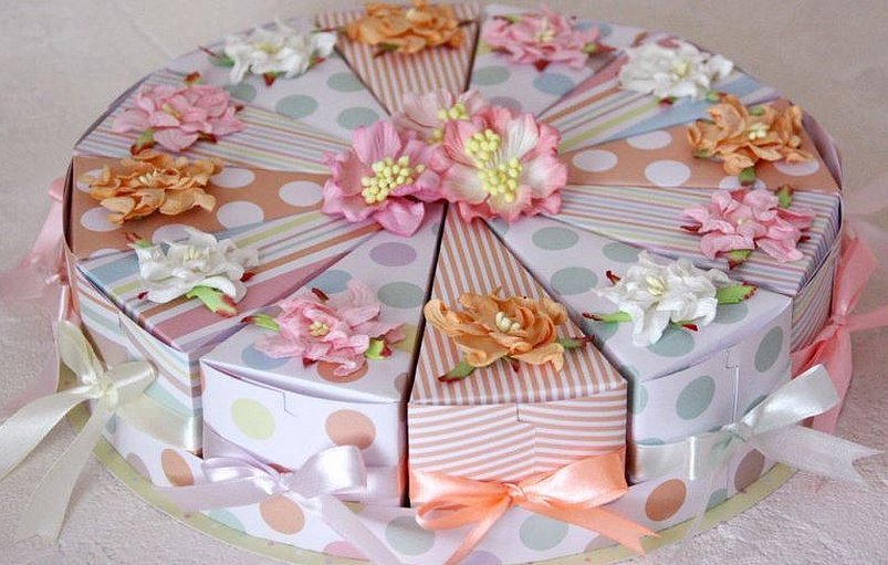 Бумажный торт с пожеланиями