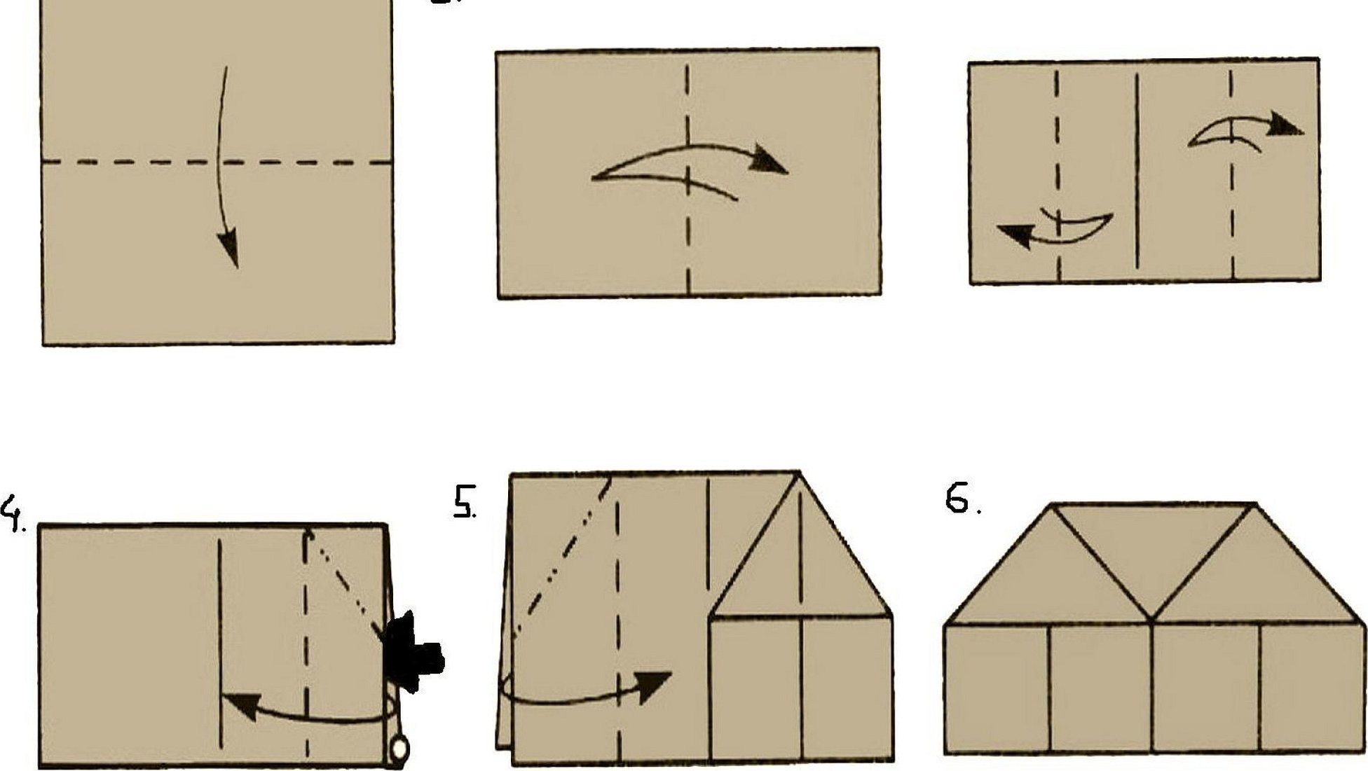 Базовая форма дом оригами дом