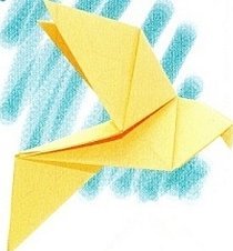 Голубь оригами из бумаги
