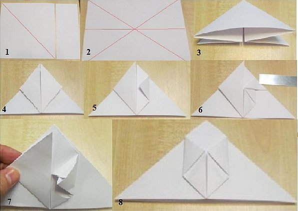 Оригами хлопушка из бумаги