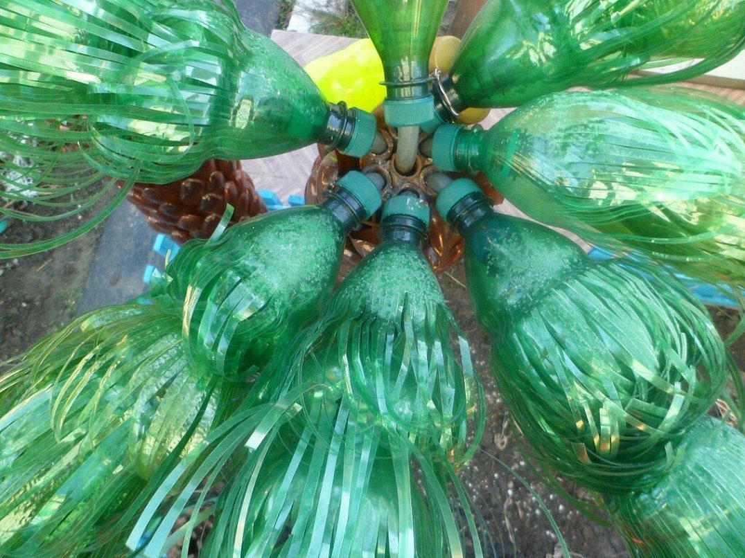 Пальма из пластиковых бутылок пошаговая