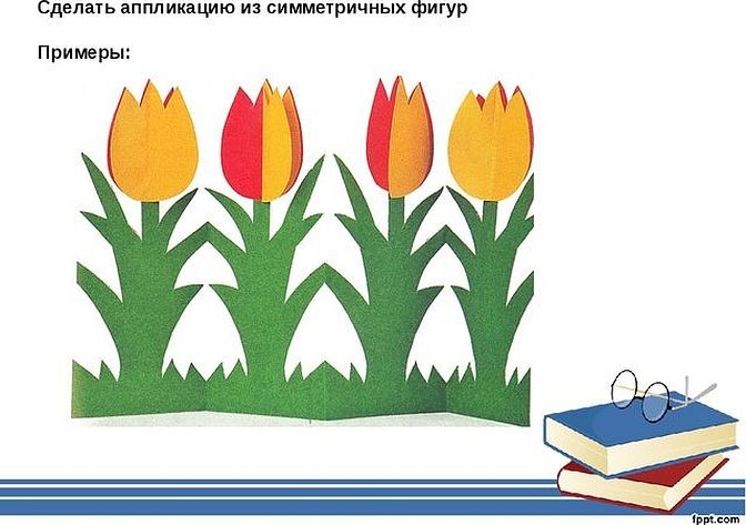 Аппликация тюльпаны из цветной бумаги