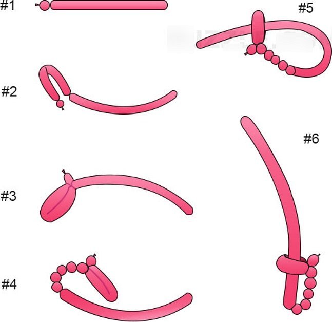 Фигурки из длинных шариков схемы меч