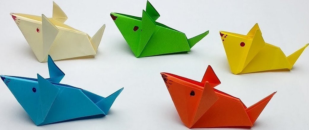 Оригами из бумаги мышка