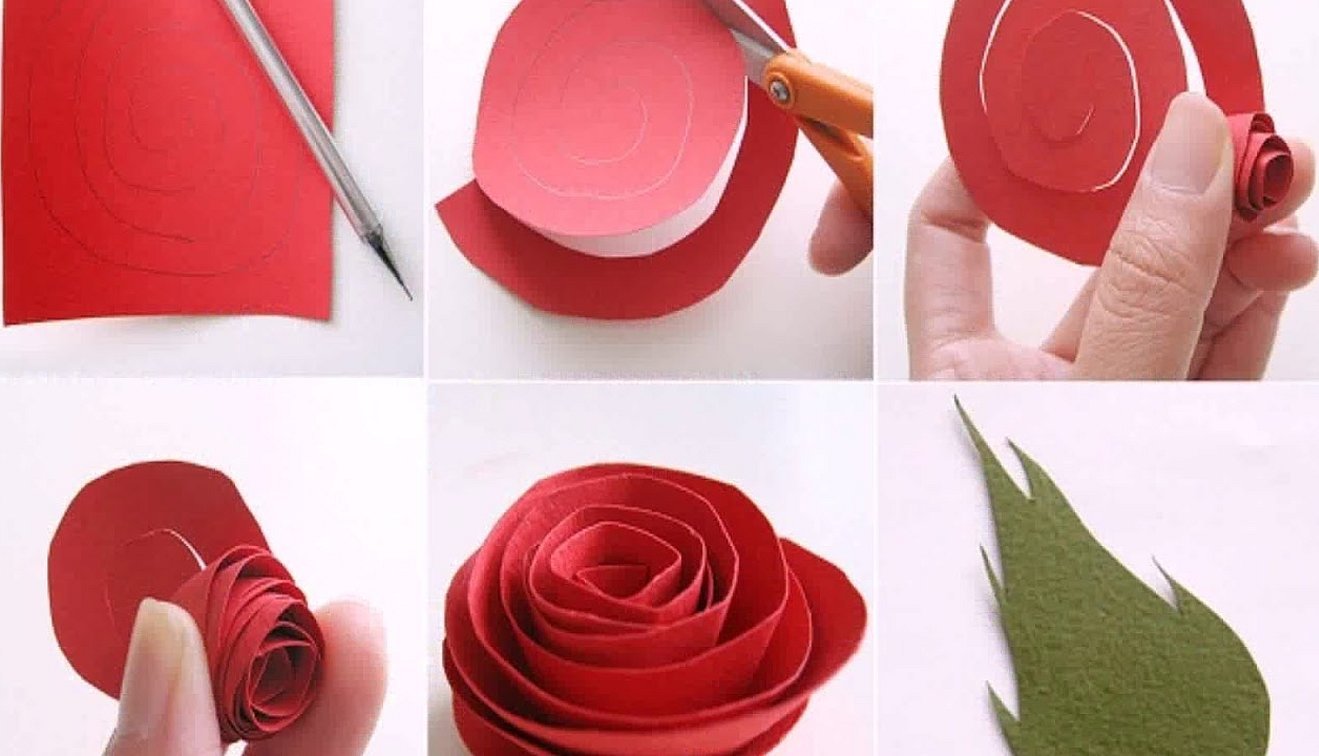 Самый простой способ вырезать розу из бумаги