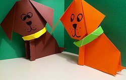 Оригами собака кусака: поделки из бумаги для детей своими руками, мастер класс