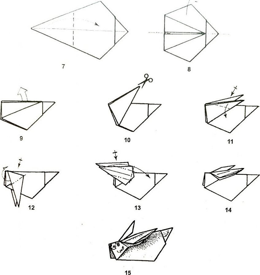 Голубь оригами из бумаги схемы