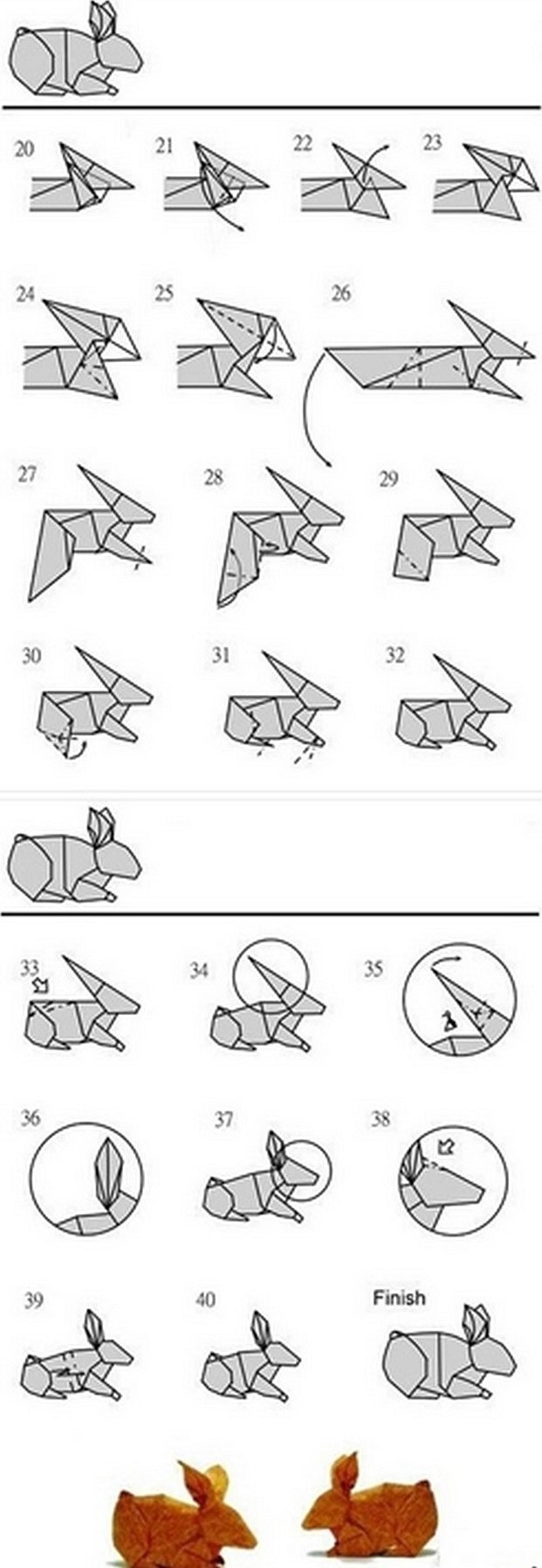 Оригами кролик из бумаги понятные схемы легкие