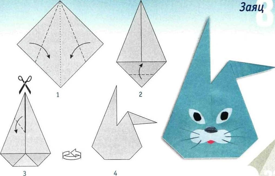 Оригами животное из бумаги для детей