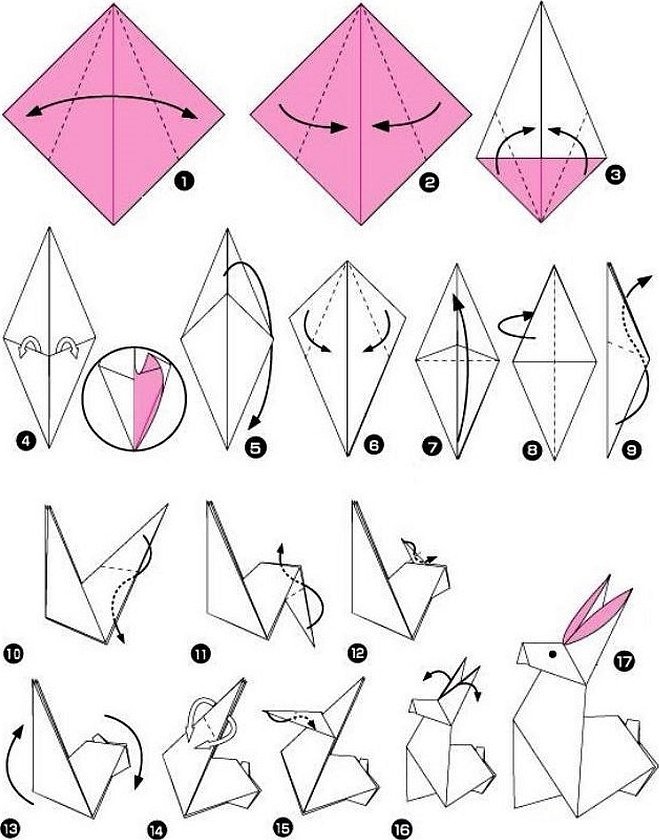 Схемы оригами из бумаги для детей
