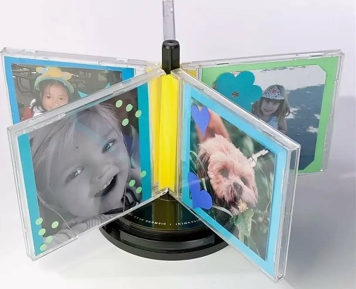 Рамка для фотографий из cd дисков