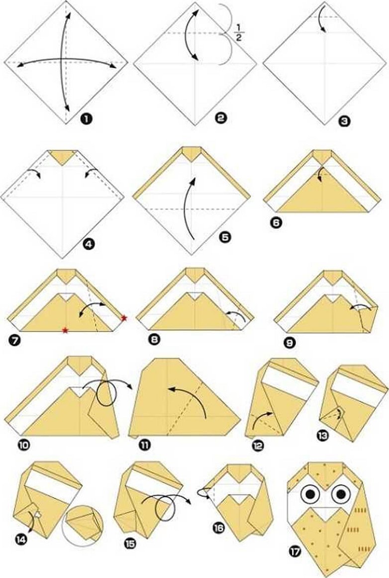 Поделки из бумаги оригами животные