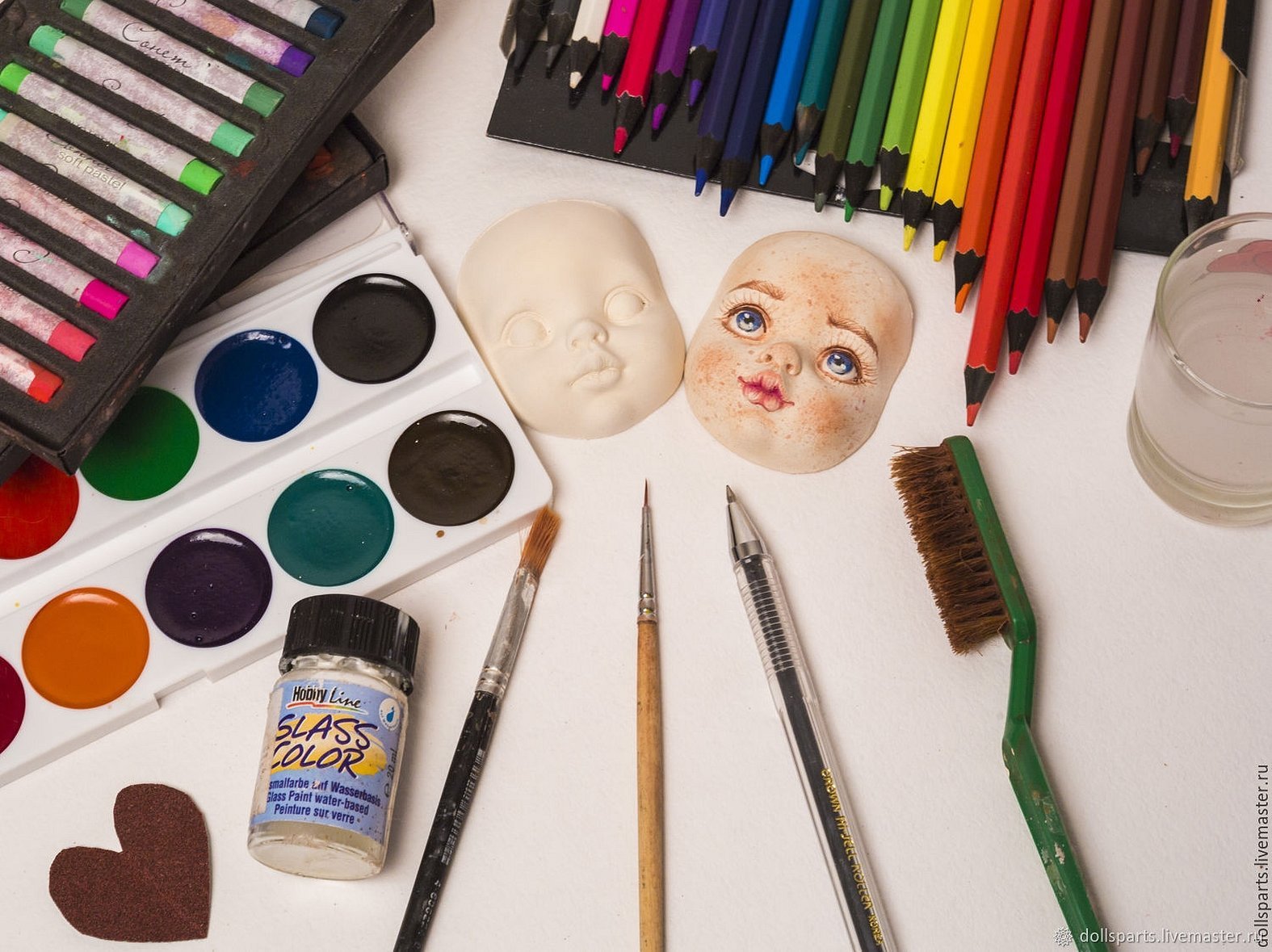 Роспись лица куклы пастелью мастер класс