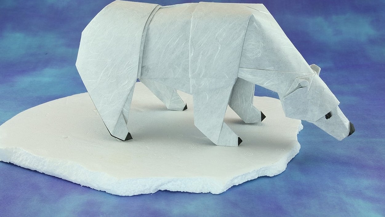 Оригами белый медведь видеоурок