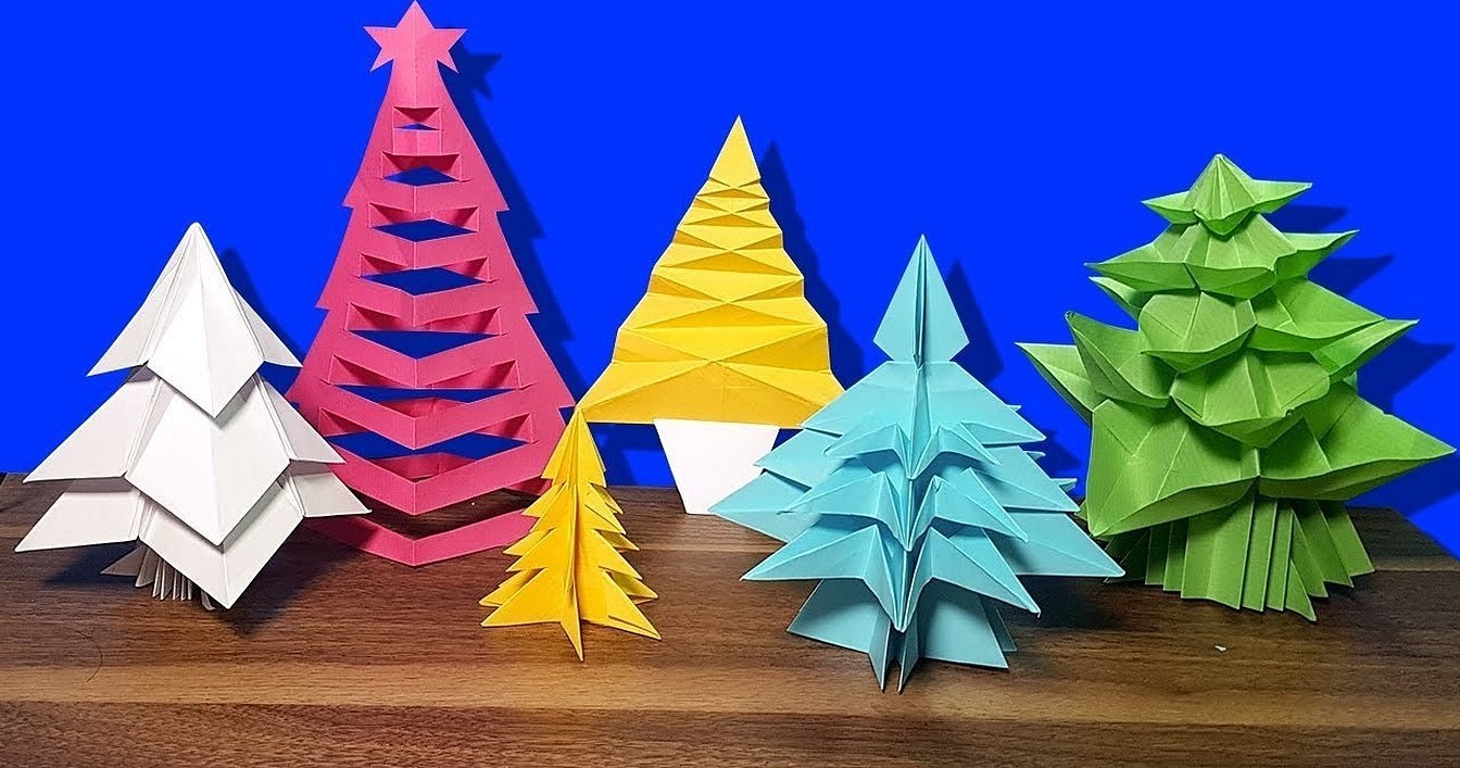 Оригами елочка из бумаги