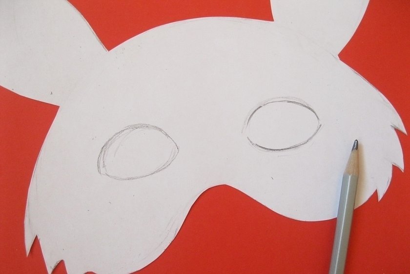 Простая маска зайца из бумаги