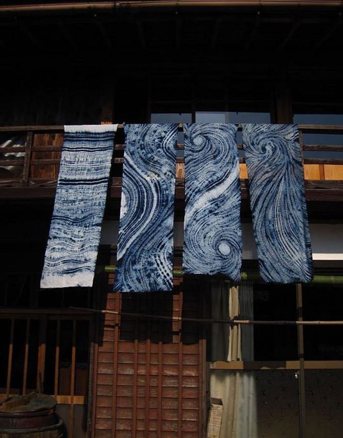 Окрашивание ткани в технике япония