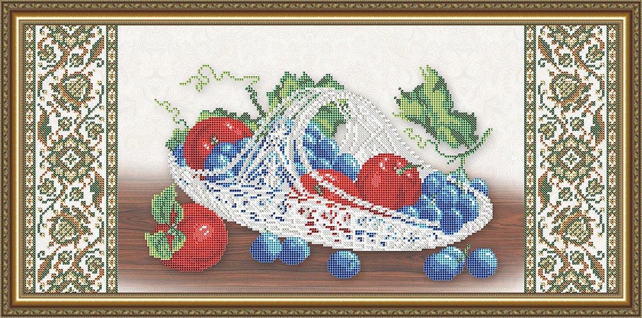 Арт соло фрукты в хрустале вышивки