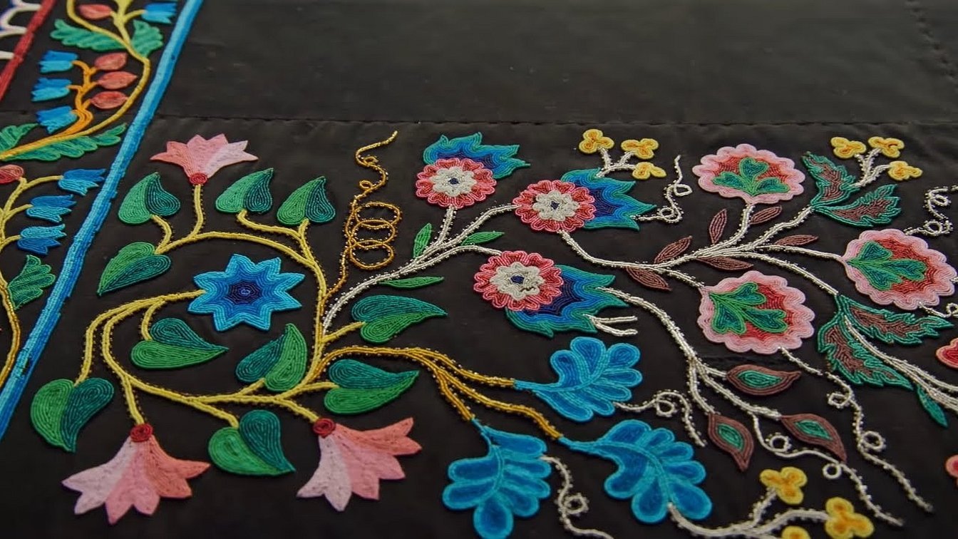 Японская тамбурная вышивка цветы