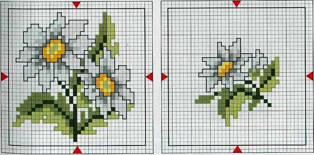 Вышивка крестом ромашки схемы