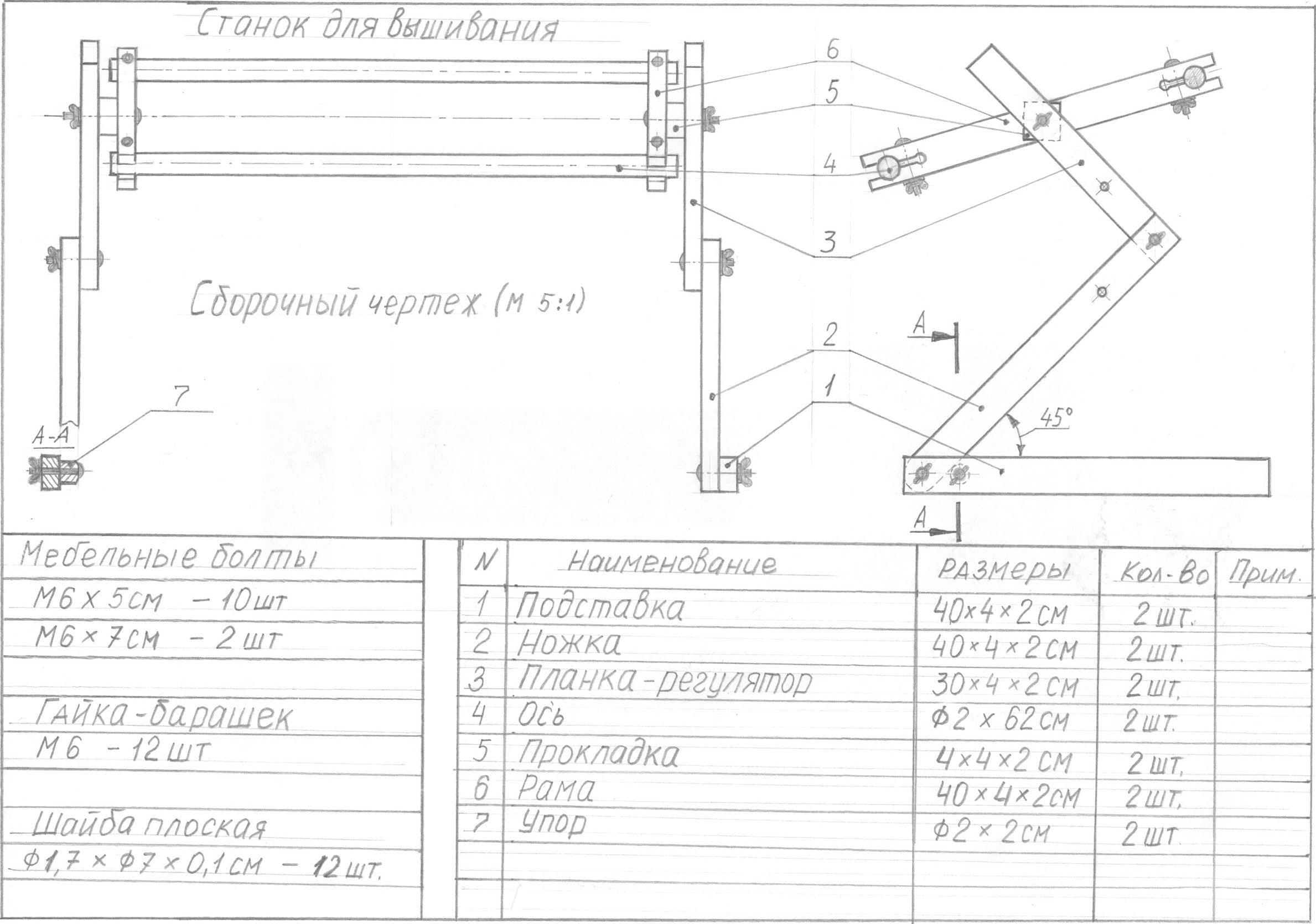 Станок для вышивания своими руками чертеж
