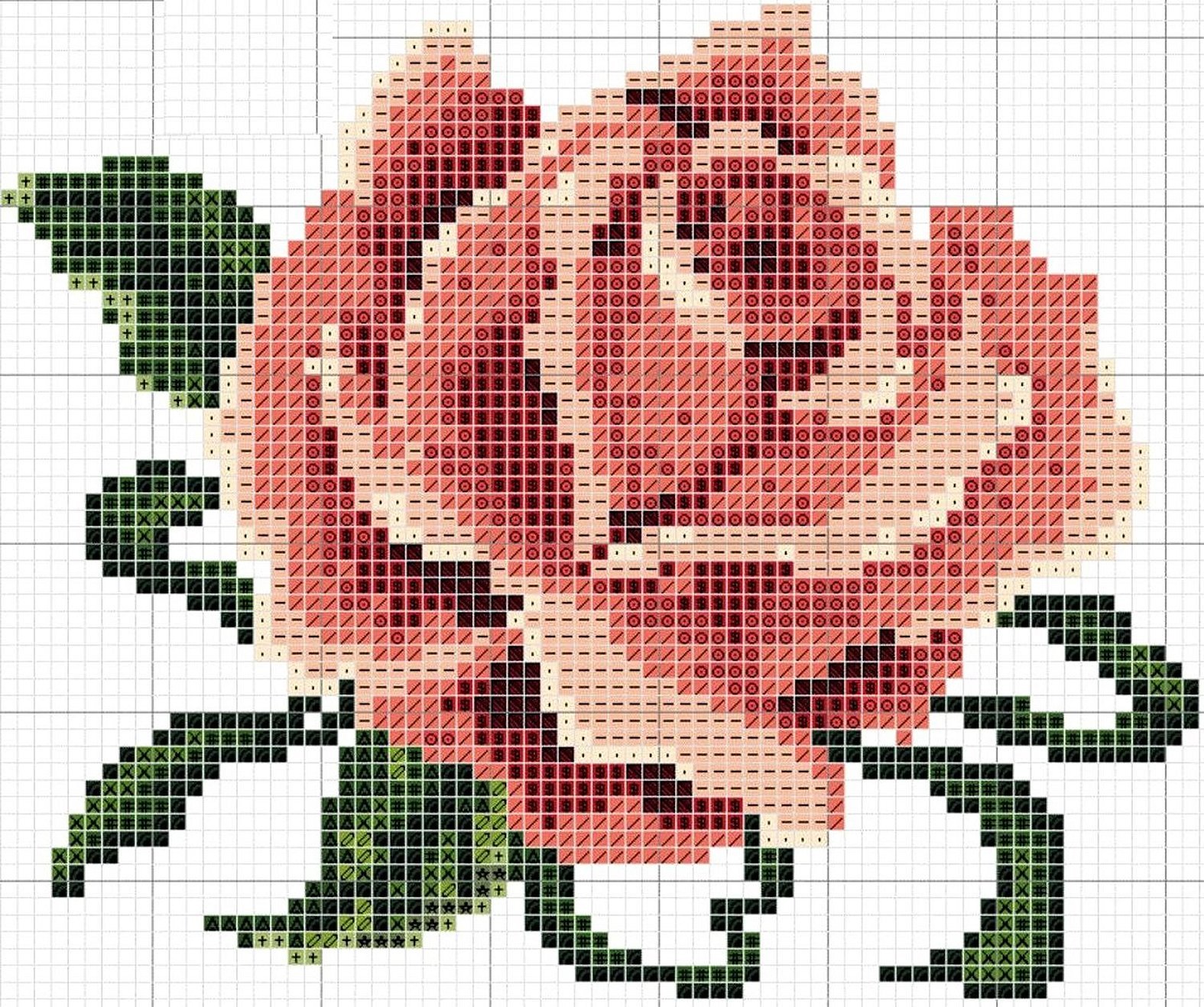 Вышивка крестом схемы розы