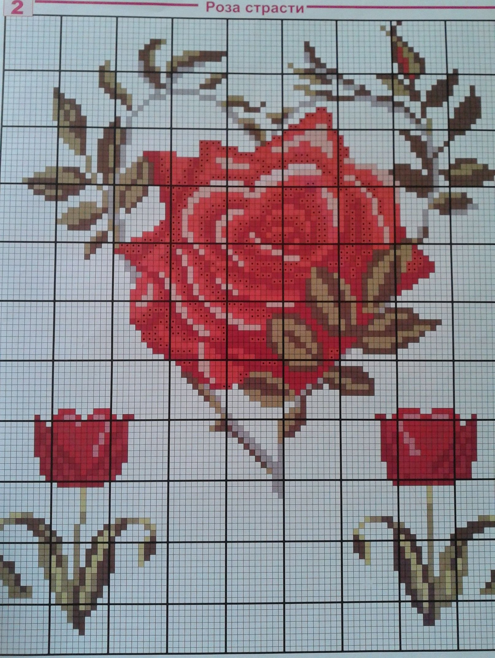 Схемы для вышивания крестиком розы