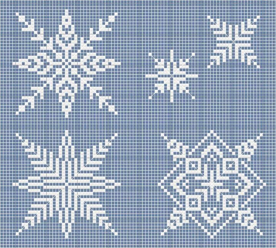 Орнамент снежинки крестиком