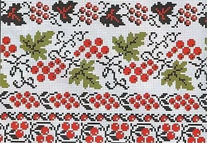 Орнамент вышивки крестиком для рушника цветы